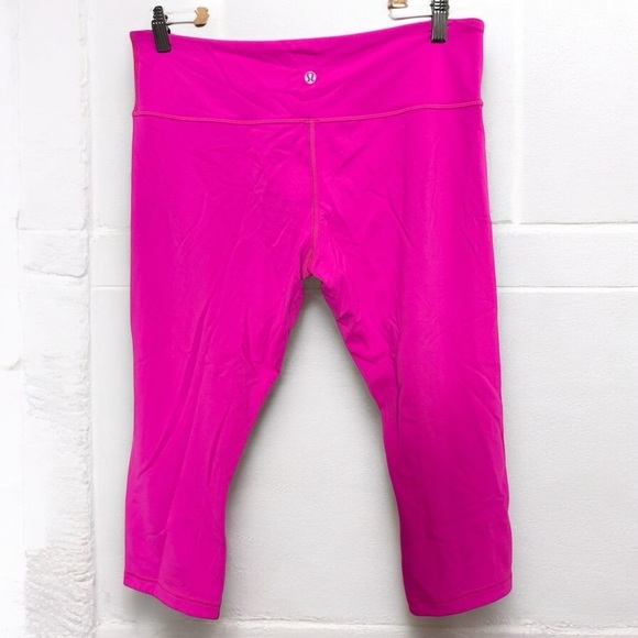 Lululemon  reversible wunderunder hot pink plum cropped leggings 12 - Picture 1 of 7